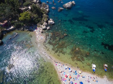 plaj ve Isola Bella Taormina adlı ada