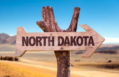 North Dakota wooden sign clipart
