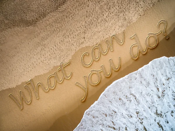 What Can You Do? on the beach — Stock Photo, Image