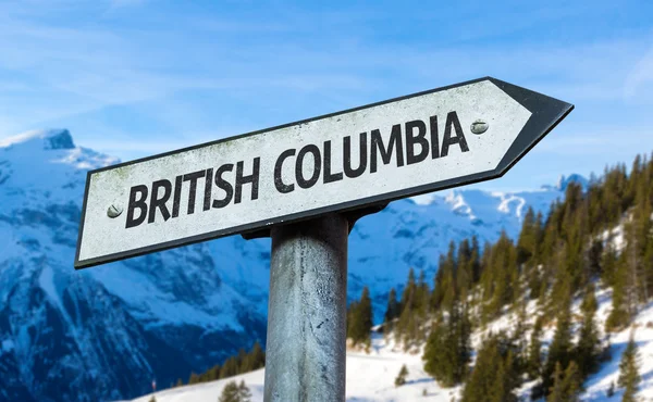 Señal de dirección Columbia Británica — Foto de Stock