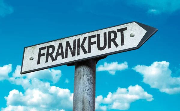 Франкфурт-на-Дорожній знак — стокове фото