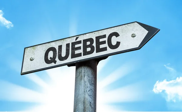 Quebec riktning tecken — Stockfoto