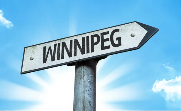 Sinal de direção Winnipeg — Fotografia de Stock