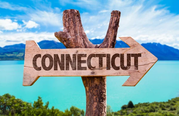 Connecticut ahşap işareti — Stok fotoğraf