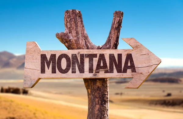 Montana segno di legno — Foto Stock