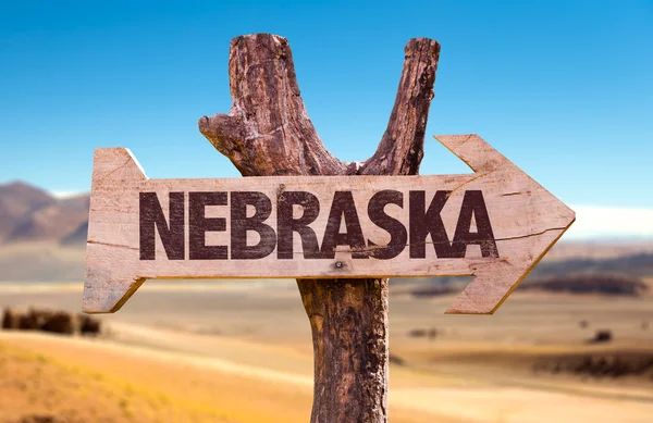 Nebraska ahşap işareti — Stok fotoğraf