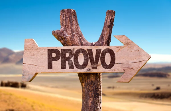 Provo wooden sign — Stock Photo, Image