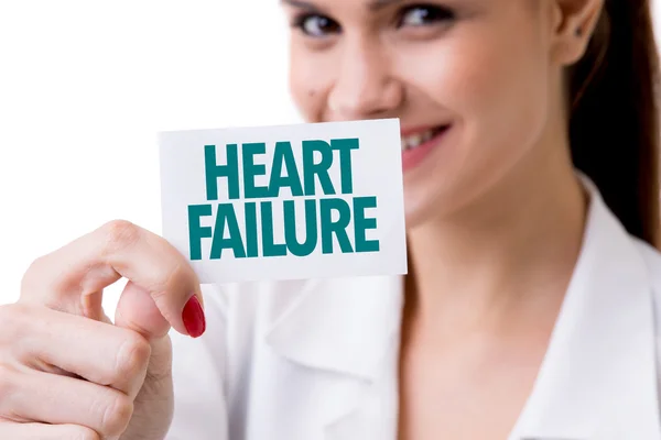 Woman holding signboard — Stock Photo, Image