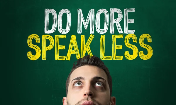 Man looking up on text — Stock Photo, Image