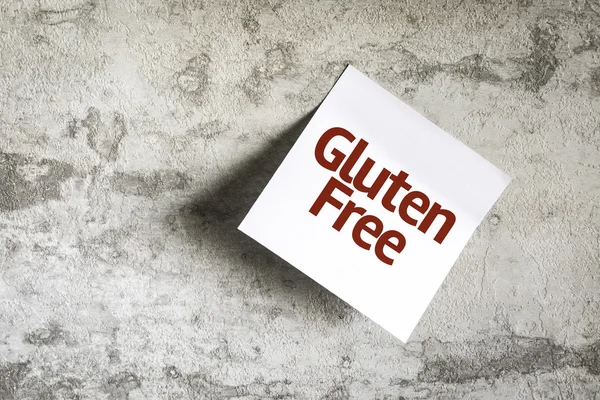 Gluten Free on Paper Note on texture background — Stock Photo, Image