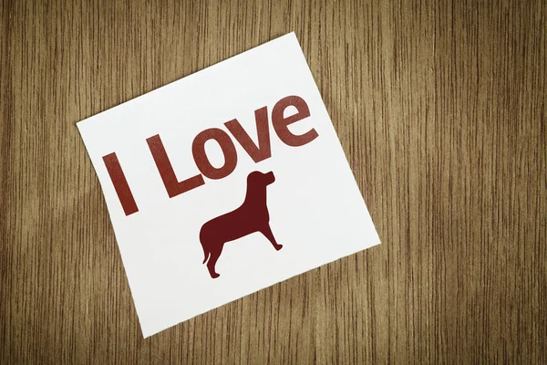 I Love Dog on Paper Nota sobre el fondo de textura — Foto de Stock