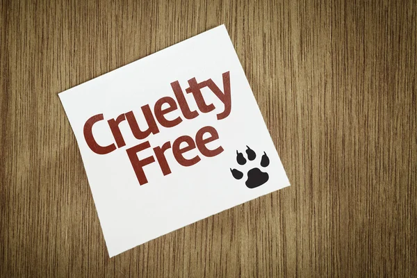 Cruelty Free on Paper Note on texture background — Stock Photo, Image