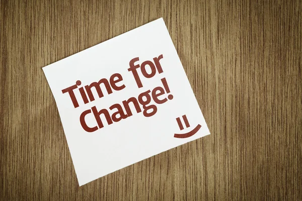 Time For Change on Paper Note no fundo do céu — Fotografia de Stock