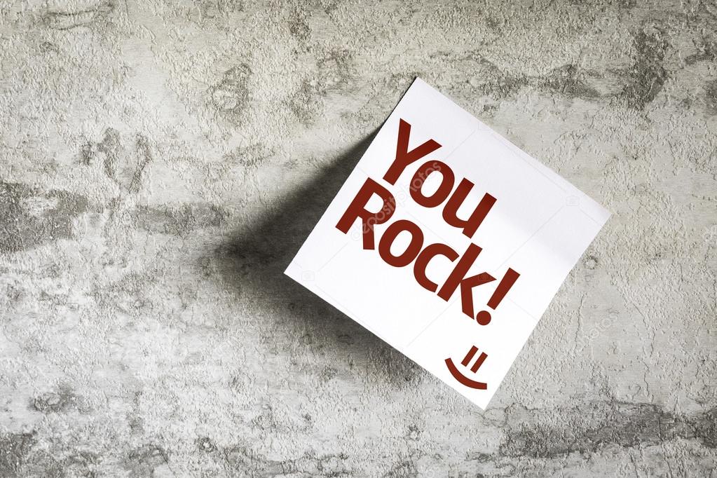 You Rock! on Paper Note on texture background