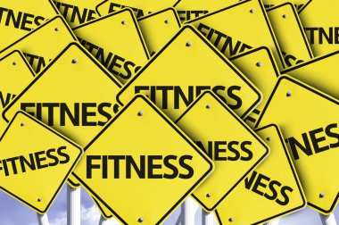 Fitness written on multiple road sign clipart