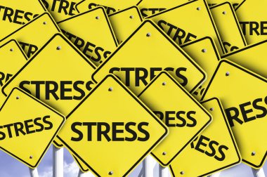 Stress written on multiple road sign clipart