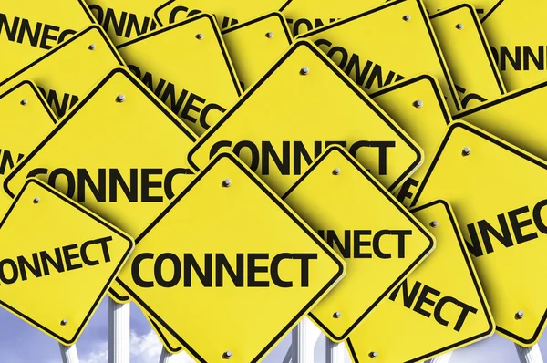 Connect auf mehreren Verkehrszeichen geschrieben — Stockfoto
