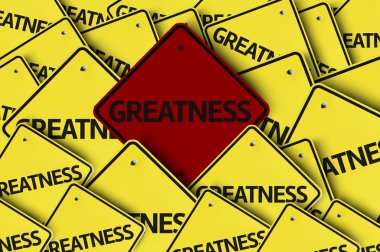 Greatness written on multiple road sign clipart