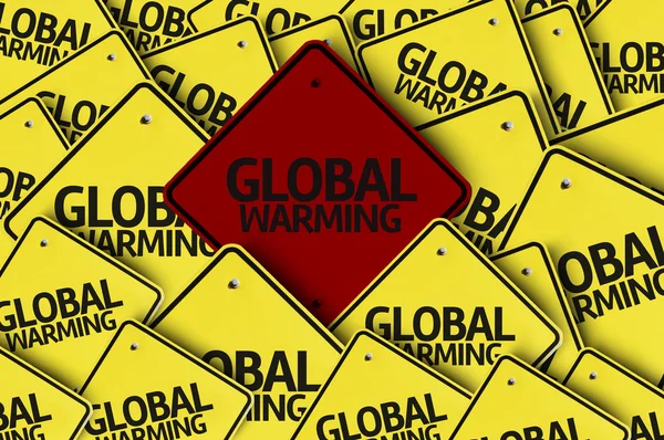 Global Warming written on multiple road sign — Stock Photo, Image