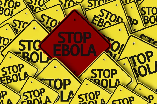 Stopp ebola auf mehrere Verkehrszeichen geschrieben — Stockfoto