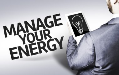 iş adamı ile metin yönetmek enerji kavramı görüntü