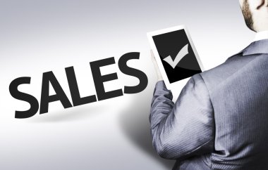 iş adamı bir kavram Resimdeki metni satış