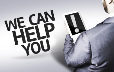 iş adamı metin ile size yardımcı olabilir! bir kavram resim