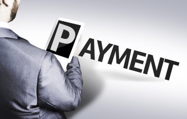 bir kavram görüntüde metin ödeme ile iş adamı