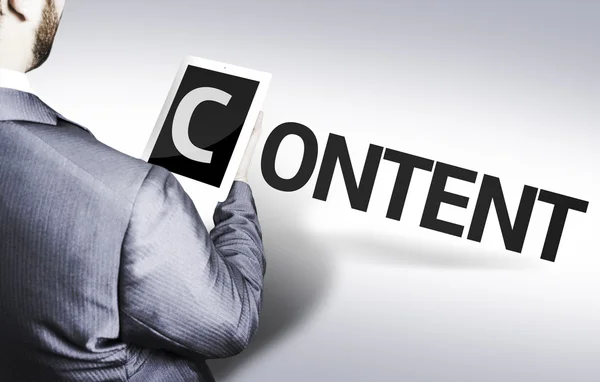 Business man with the text Content in a concept image — Stock Photo, Image