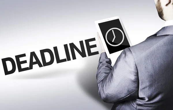 Business man with the text Deadline in a concept image — Stock Photo, Image