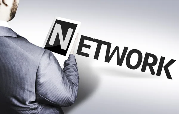 Business man with the text Network in a concept image — Stock Photo, Image