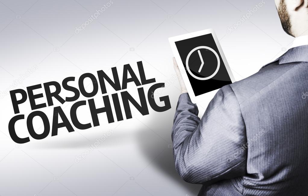 Business man with the text Personal Coaching in a concept image