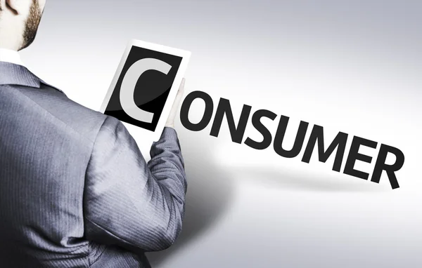 Business man with the text Consumer in a concept image — Stock Photo, Image