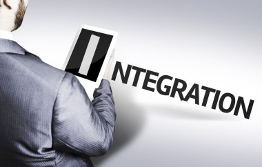 bir kavram Resimdeki metni entegrasyonu ile iş adamı