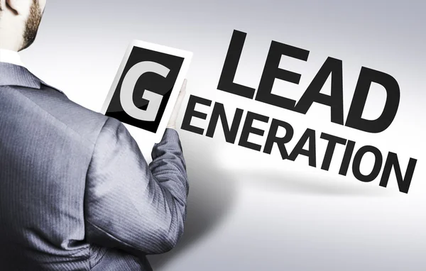 Homme d'affaires avec le texte Lead Generation dans une image conceptuelle — Photo