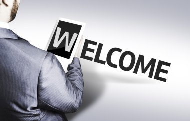 iş adamı bir kavram görüntü hoş geldiniz metni