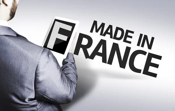 İş adamı Made In France metinle — Stok fotoğraf