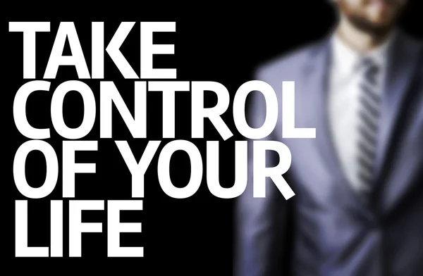 Take Control of Your Life written on a board with a business man — Stock Photo, Image