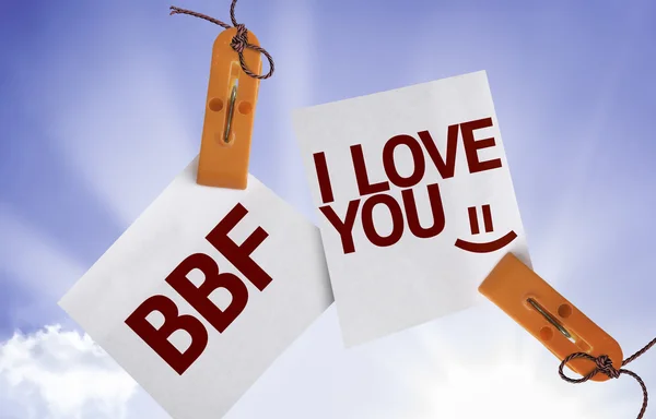 BFF I Love You on Paper Note — Stock Photo, Image