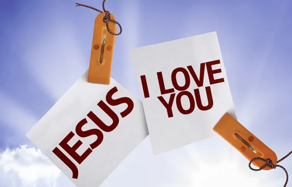 Jésus je t'aime sur papier Note — Photo