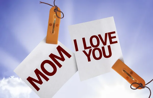 Mom I Love You on Paper Note — Stock Photo, Image