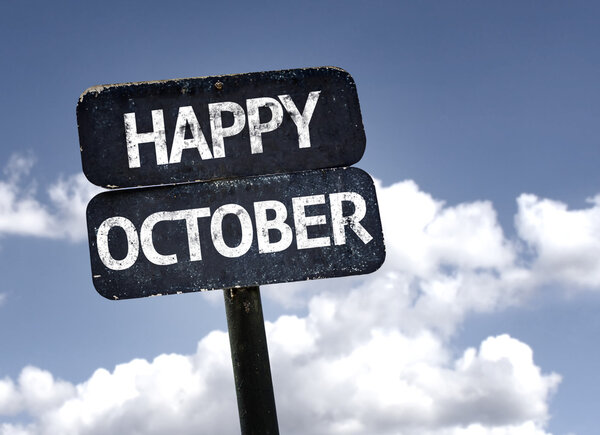 Happy October sign