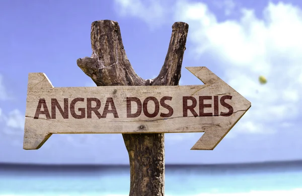 Angra dos Reis segno di legno — Foto Stock