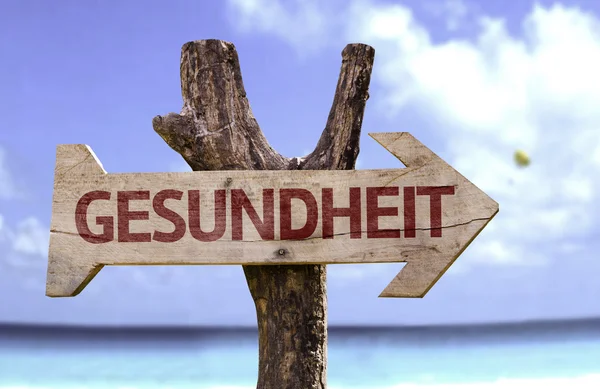 Gezondheid (In Duits) houten teken — Stockfoto