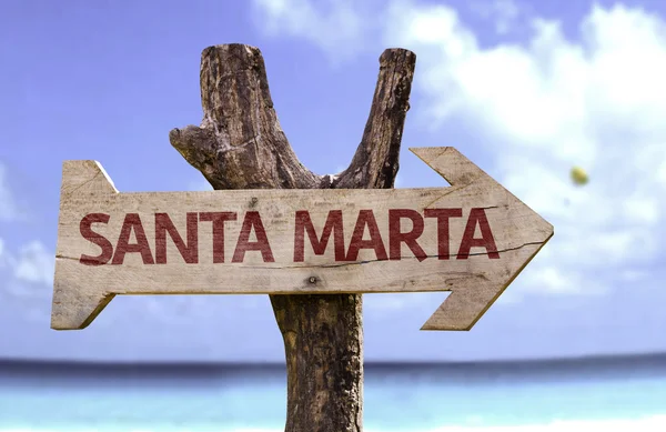 Signo de madera Santa Marta —  Fotos de Stock