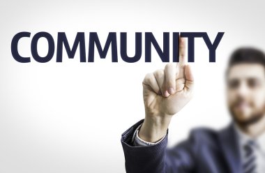 İş adamı işaret metni: topluluk