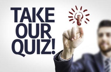 Board with text: Take Our Quiz clipart