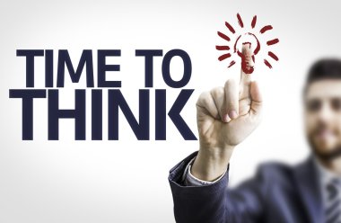 İş adamı işaret metni: Time Think