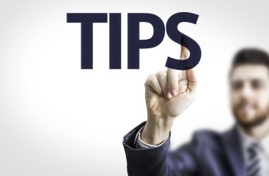 İş adamı işaret eden metin ile: İpuçları