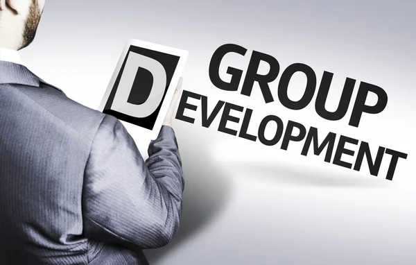Businessman with the text Group Development — Stock Photo, Image
